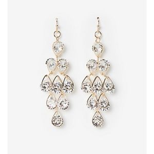 Express - gold waterfall cubic zirconia earrings
